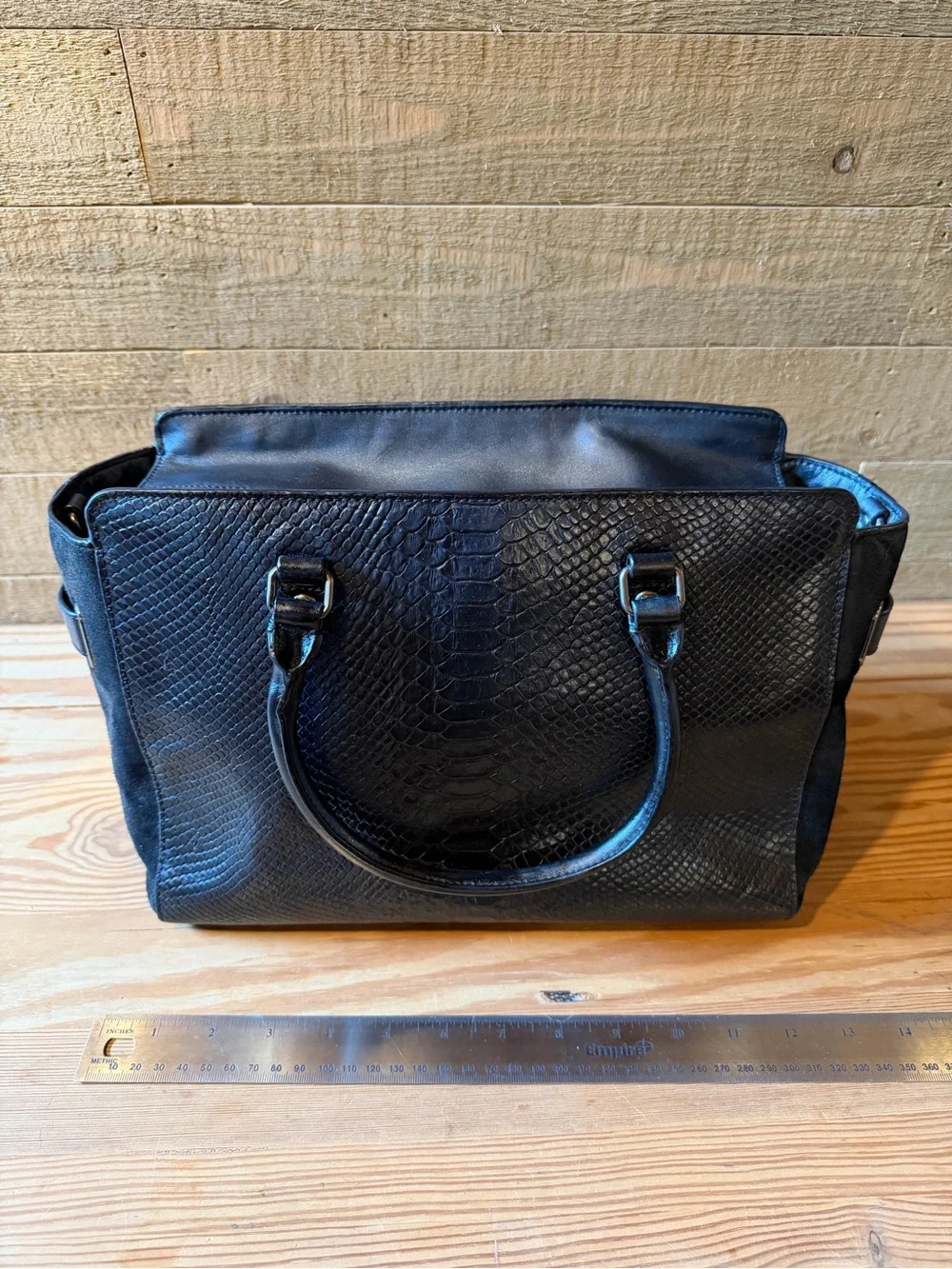 EUC Coach Blake Carryall in Exotic Black Python Embossed Leather and Suede